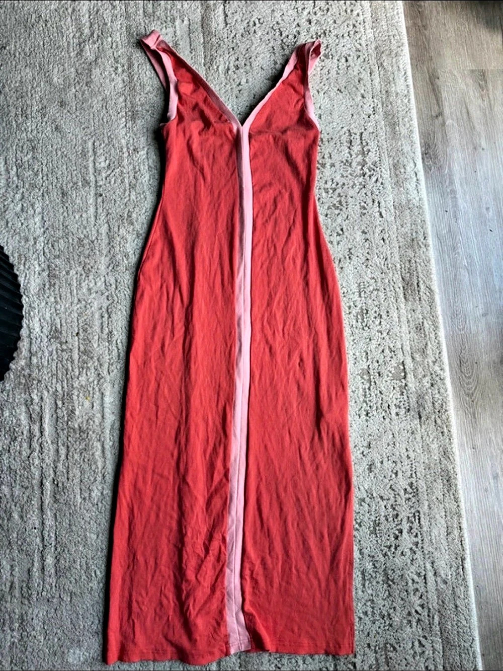 color block v-neck Maxi Dress